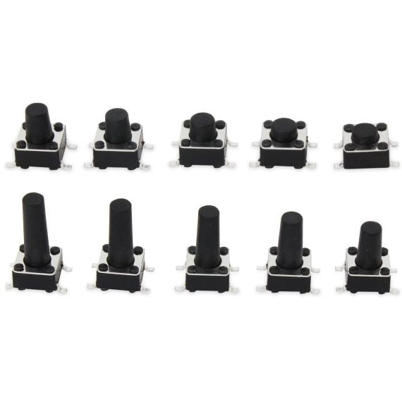 Kit 200 interruttori a pulsante tattile varie misure Kit 200 interruttori a pulsante tattile varie misure